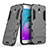 Carcasa Bumper Silicona y Plastico Mate con Soporte para Samsung Galaxy J5 (2017) Duos J530F Gris