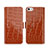 Carcasa de Cuero Cartera con Soporte Cocodrilo para Apple iPhone 5 Marron