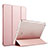 Carcasa de Cuero Cartera con Soporte para Apple iPad Mini Oro Rosa