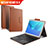 Carcasa de Cuero Cartera con Teclado para Huawei MediaPad M5 10.8 Marron