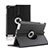 Carcasa de Cuero Giratoria con Soporte para Apple iPad 3 Negro