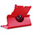 Carcasa de Cuero Giratoria con Soporte para Apple iPad Mini 3 Rojo