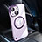 Carcasa Dura Cristal Plastico Funda Rigida Transparente con Mag-Safe Magnetic QC1 para Apple iPhone 14 Morado