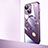 Carcasa Dura Cristal Plastico Funda Rigida Transparente con Mag-Safe Magnetic QC2 para Apple iPhone 15 Plus Morado