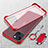 Carcasa Dura Cristal Plastico Funda Rigida Transparente con Magnetico Anillo de dedo Soporte para Apple iPhone 15 Plus Rojo