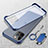 Carcasa Dura Cristal Plastico Funda Rigida Transparente con Magnetico Anillo de dedo Soporte para Apple iPhone 15 Pro Azul