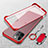 Carcasa Dura Cristal Plastico Funda Rigida Transparente con Magnetico Anillo de dedo Soporte para Apple iPhone 15 Pro Rojo
