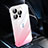 Carcasa Dura Cristal Plastico Funda Rigida Transparente Gradiente QC2 para Apple iPhone 15 Pro Max Rosa