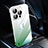 Carcasa Dura Cristal Plastico Funda Rigida Transparente Gradiente QC2 para Apple iPhone 15 Pro Max Verde