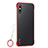 Carcasa Dura Cristal Plastico Funda Rigida Transparente H01 para Huawei Enjoy 10e Rojo