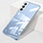 Carcasa Dura Cristal Plastico Funda Rigida Transparente H01 para Samsung Galaxy S22 Plus 5G Azul