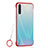 Carcasa Dura Cristal Plastico Funda Rigida Transparente H02 para Oppo A91 Rojo