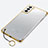 Carcasa Dura Cristal Plastico Funda Rigida Transparente H02 para Samsung Galaxy S22 5G Oro