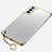 Carcasa Dura Cristal Plastico Funda Rigida Transparente H02 para Samsung Galaxy S23 5G Oro