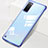 Carcasa Dura Cristal Plastico Funda Rigida Transparente S01 para Samsung Galaxy S20 Azul