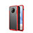 Carcasa Dura Ultrafina Transparente Funda Mate para OnePlus 7T Rojo