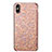 Carcasa Silicona Goma Bling Bling para Apple iPhone X Oro Rosa