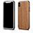 Carcasa Silicona Goma Patron de Grano de Madera para Apple iPhone X Marron