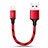 Cargador Cable USB Carga y Datos 25cm S03 para Apple iPhone 13 Pro Rojo