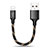Cargador Cable USB Carga y Datos 25cm S03 para Apple iPhone 14 Pro Negro