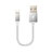 Cargador Cable USB Carga y Datos D18 para Apple iPad Mini Plata