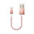 Cargador Cable USB Carga y Datos D18 para Apple iPhone 14 Pro Max Oro Rosa