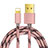 Cargador Cable USB Carga y Datos L01 para Apple iPhone Xs Oro Rosa