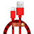 Cargador Cable USB Carga y Datos L05 para Apple iPhone SE Rojo