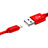 Cargador Cable USB Carga y Datos L10 para Apple iPad 10.2 (2020) Rojo