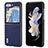 Funda Bumper Lujo Cuero y Plastico Mate Carcasa AD4 para Samsung Galaxy Z Flip5 5G Azul