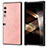 Funda Bumper Lujo Cuero y Plastico Mate Carcasa B01H para Huawei Honor V Purse 5G Oro Rosa