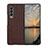 Funda Bumper Lujo Cuero y Plastico Mate Carcasa B02 para Samsung Galaxy Z Fold3 5G Marron