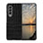 Funda Bumper Lujo Cuero y Plastico Mate Carcasa B02 para Samsung Galaxy Z Fold3 5G Negro