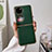 Funda Bumper Lujo Cuero y Plastico Mate Carcasa B02H para Huawei P50 Pocket Verde