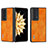 Funda Bumper Lujo Cuero y Plastico Mate Carcasa B03H para Huawei Honor Magic V2 Ultimate 5G Naranja