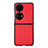 Funda Bumper Lujo Cuero y Plastico Mate Carcasa B03H para Huawei P60 Pocket Rojo