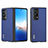 Funda Bumper Lujo Cuero y Plastico Mate Carcasa B11H para Huawei Honor Magic Vs2 5G Azul Real