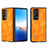 Funda Bumper Lujo Cuero y Plastico Mate Carcasa B12H para Huawei Honor Magic Vs2 5G Naranja