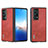 Funda Bumper Lujo Cuero y Plastico Mate Carcasa B13H para Huawei Honor Magic Vs2 5G Rojo