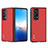 Funda Bumper Lujo Cuero y Plastico Mate Carcasa B20H para Huawei Honor Magic Vs2 5G Rojo