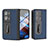 Funda Bumper Lujo Cuero y Plastico Mate Carcasa BH10 para Oppo Find N2 5G Azul