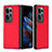 Funda Bumper Lujo Cuero y Plastico Mate Carcasa BH13 para Oppo Find N2 5G Rojo