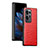 Funda Bumper Lujo Cuero y Plastico Mate Carcasa BH15 para Oppo Find N2 5G Rojo