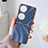 Funda Bumper Lujo Cuero y Plastico Mate Carcasa BH2 para Huawei Pocket S Azul