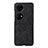 Funda Bumper Lujo Cuero y Plastico Mate Carcasa BH4 para Huawei P60 Pocket Negro