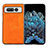 Funda Bumper Lujo Cuero y Plastico Mate Carcasa BH5 para Google Pixel Fold 5G Naranja