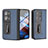 Funda Bumper Lujo Cuero y Plastico Mate Carcasa BH7 para Oppo Find N2 5G Azul