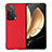 Funda Bumper Lujo Cuero y Plastico Mate Carcasa BH9 para Huawei Honor Magic V 5G Rojo