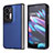 Funda Bumper Lujo Cuero y Plastico Mate Carcasa BY1 para Oppo Find N2 5G Azul