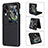 Funda Bumper Lujo Cuero y Plastico Mate Carcasa BY1 para Oppo Find N3 Flip 5G Negro